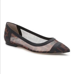 Fendi Colibri Logo Pointed Toe Flat